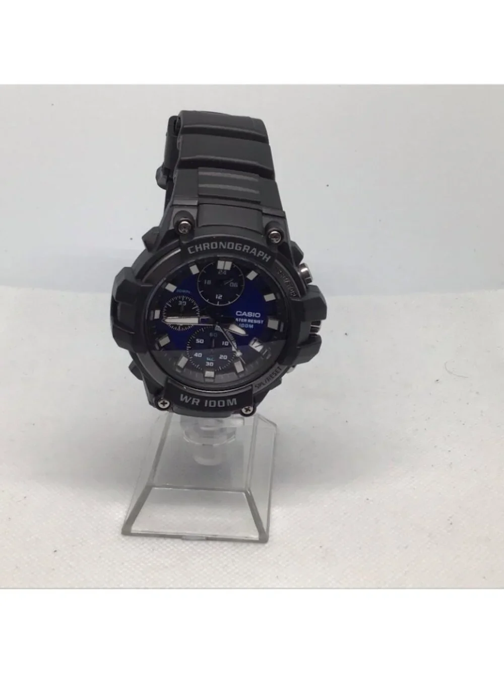 Casio MCW-110H-2A2VCF Men's Analog Chronograph Blue Dial Watch 100M WR Date